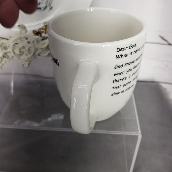 Royal Norfolk Dear God Porcelain Plate And Saucer‎ When It Rains Are You Sad - Picture 10 of 11